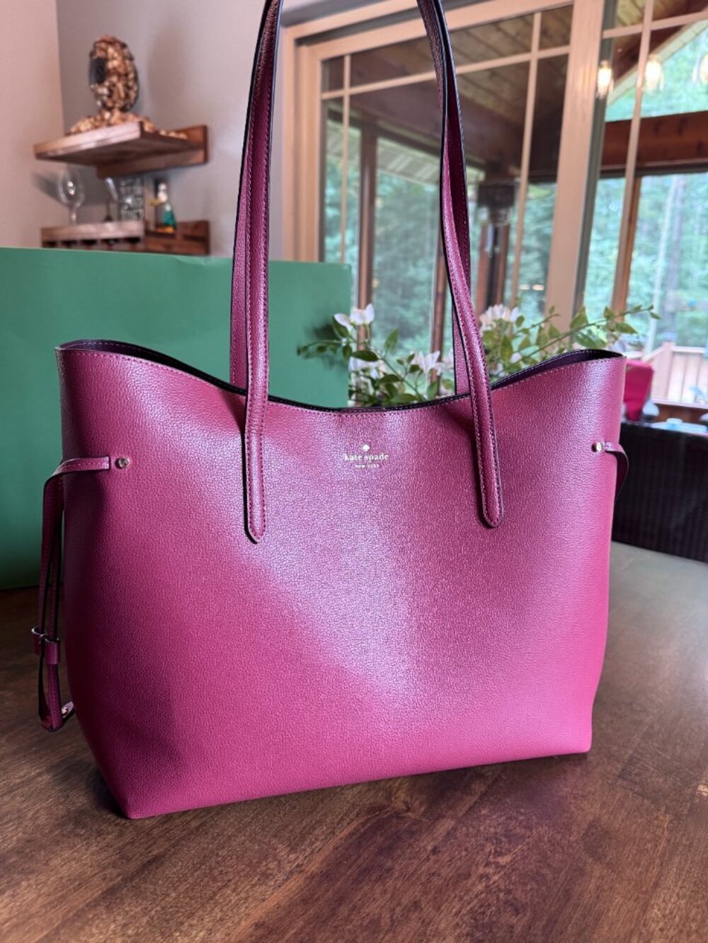 Kate Spade New York Cleo Leather Tote Bag & Pouch - School Work Shopping